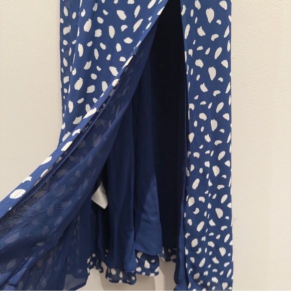 Reformation Juliette Midi Dress Moray Blue Spotted Dress Size 2 Women’s - Picture 7 of 15